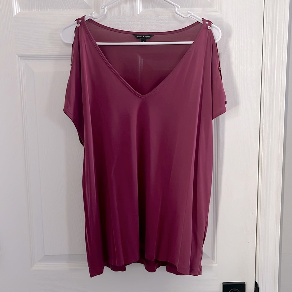 Lucky Brand Women's Short Sleeve Top - Size L